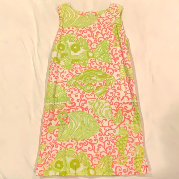 Lilly Pulitzer Dresses & Skirts - Lilly Pulitzer Pink and Green Dress | Fish/Crab Beach Pattern | Size 12 |